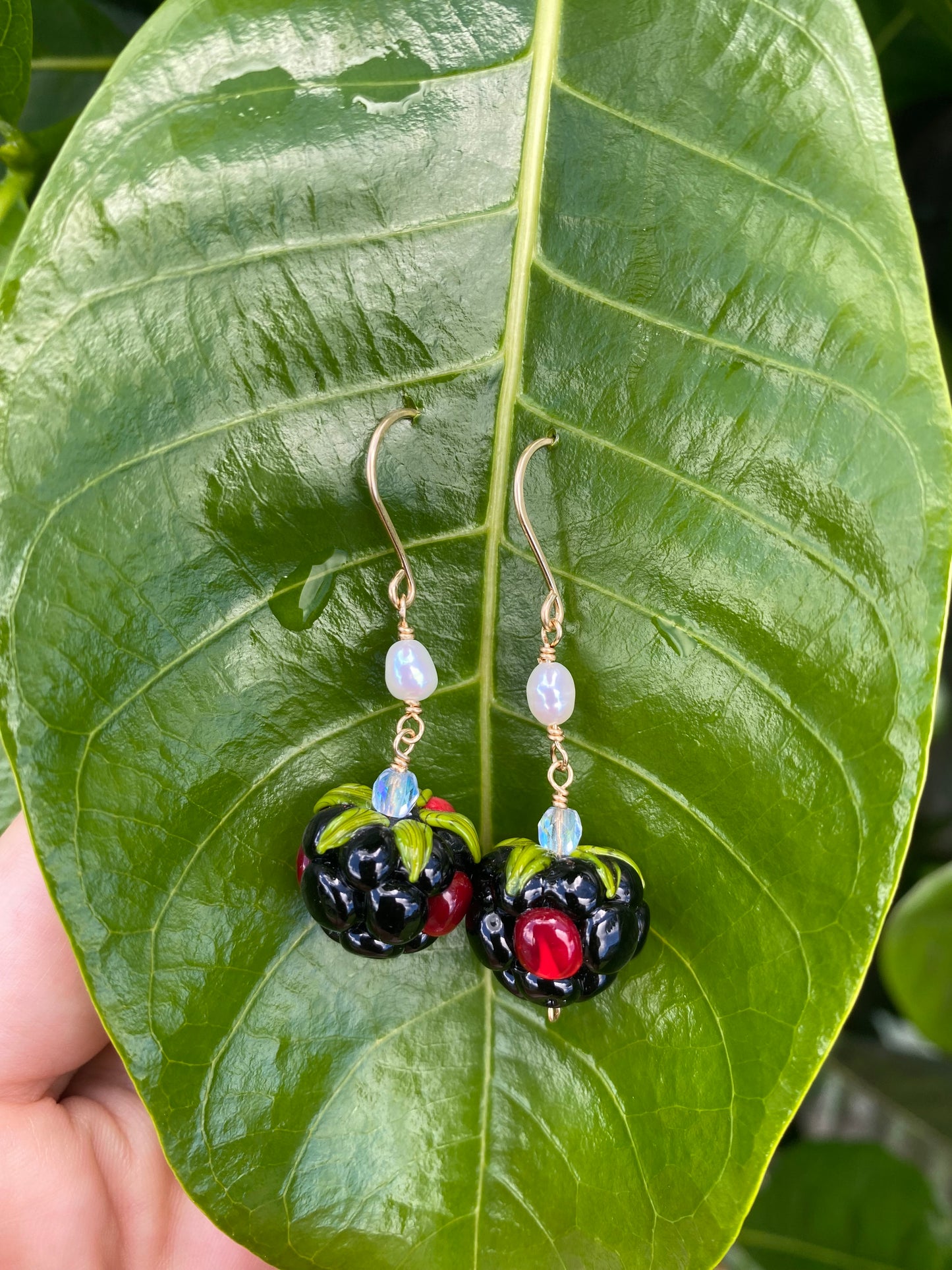Blackberry Keshi Pearl Earrings