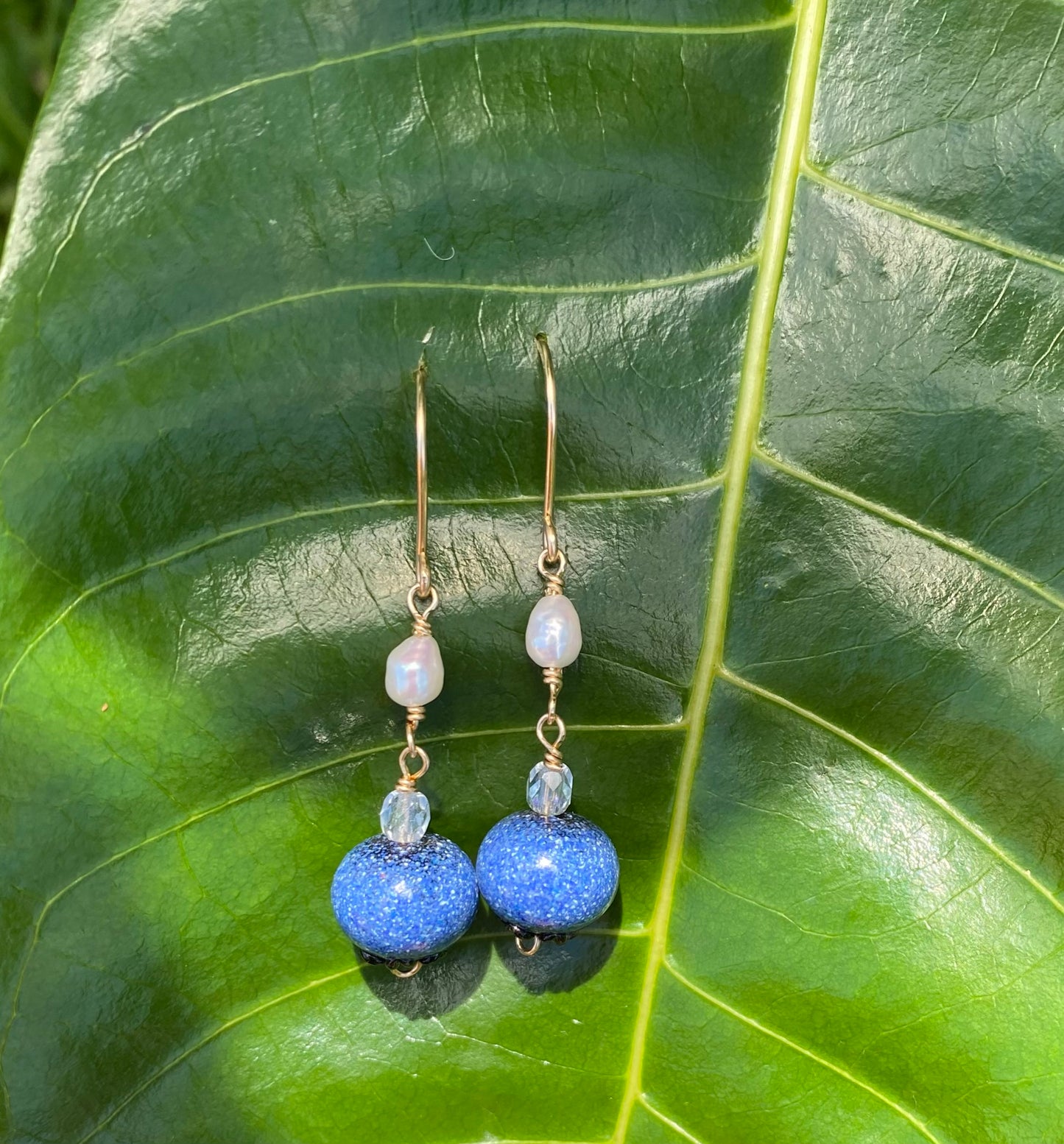 Blueberry Keshi Pearl Earrings