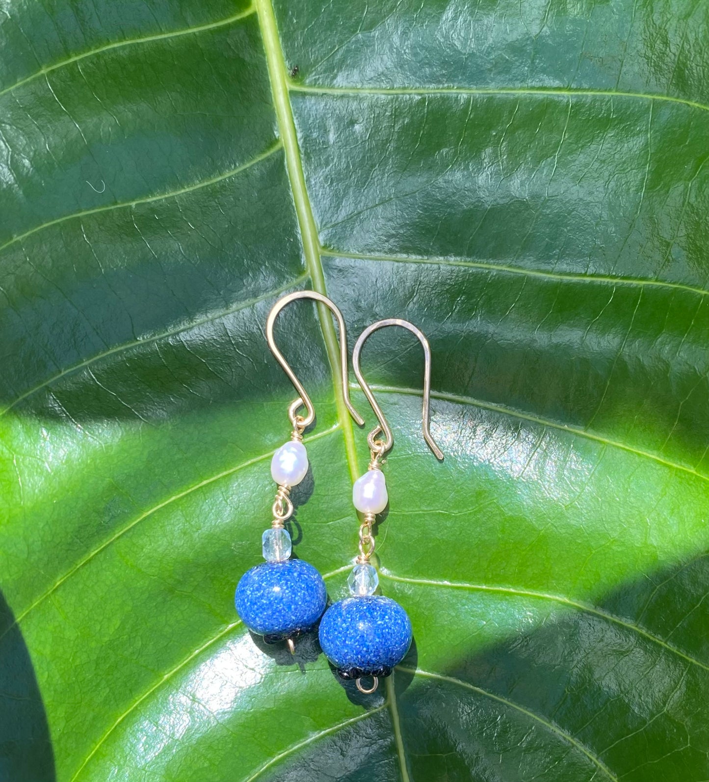 Blueberry Keshi Pearl Earrings