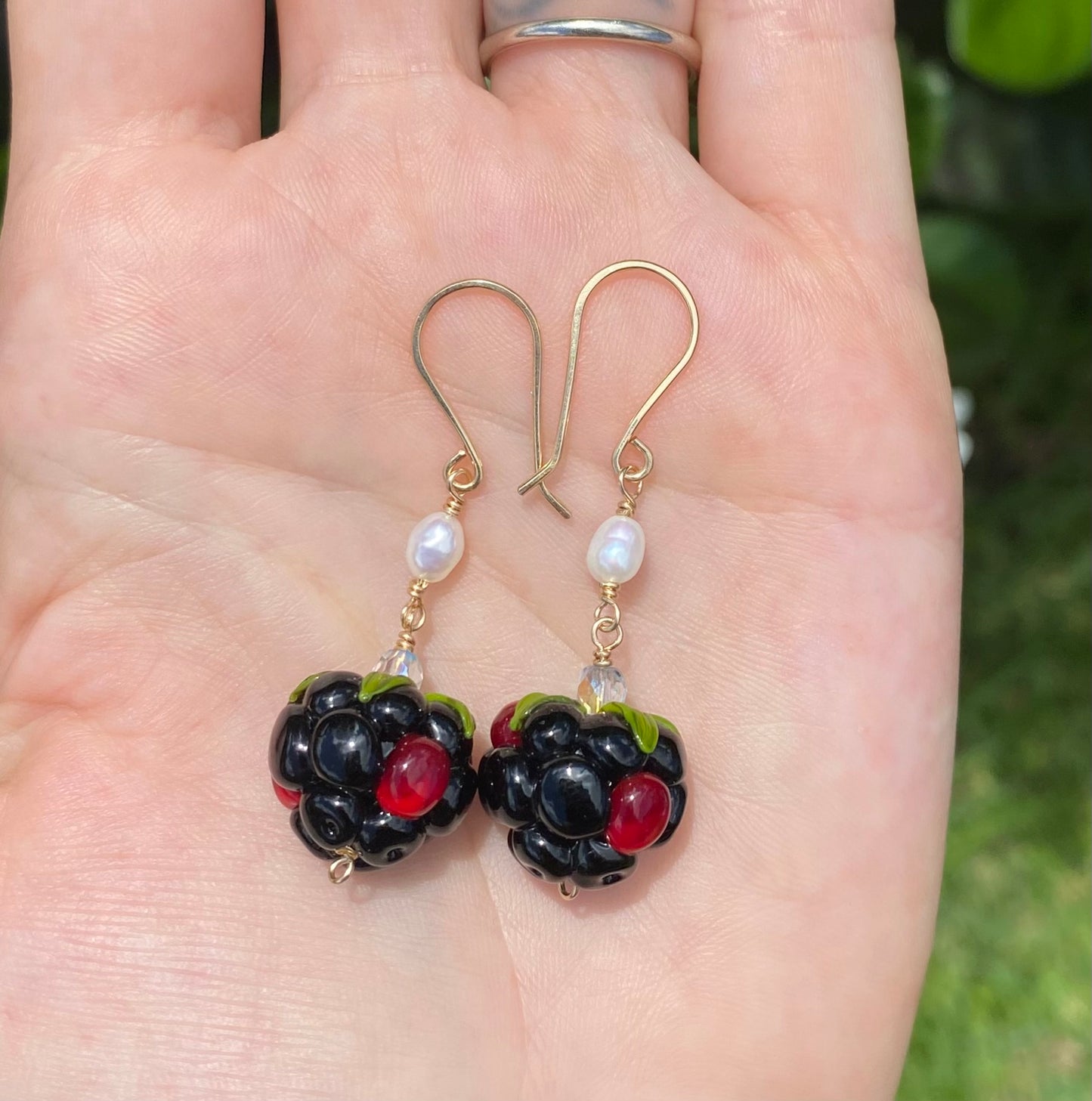 Blackberry Keshi Pearl Earrings